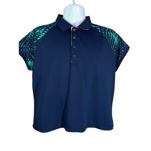 Polo Ralph Lauren RLX women's golf polo size XL Blue with green palm graphic